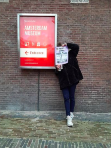 Bibi Joan in front of Amsterdam Museum